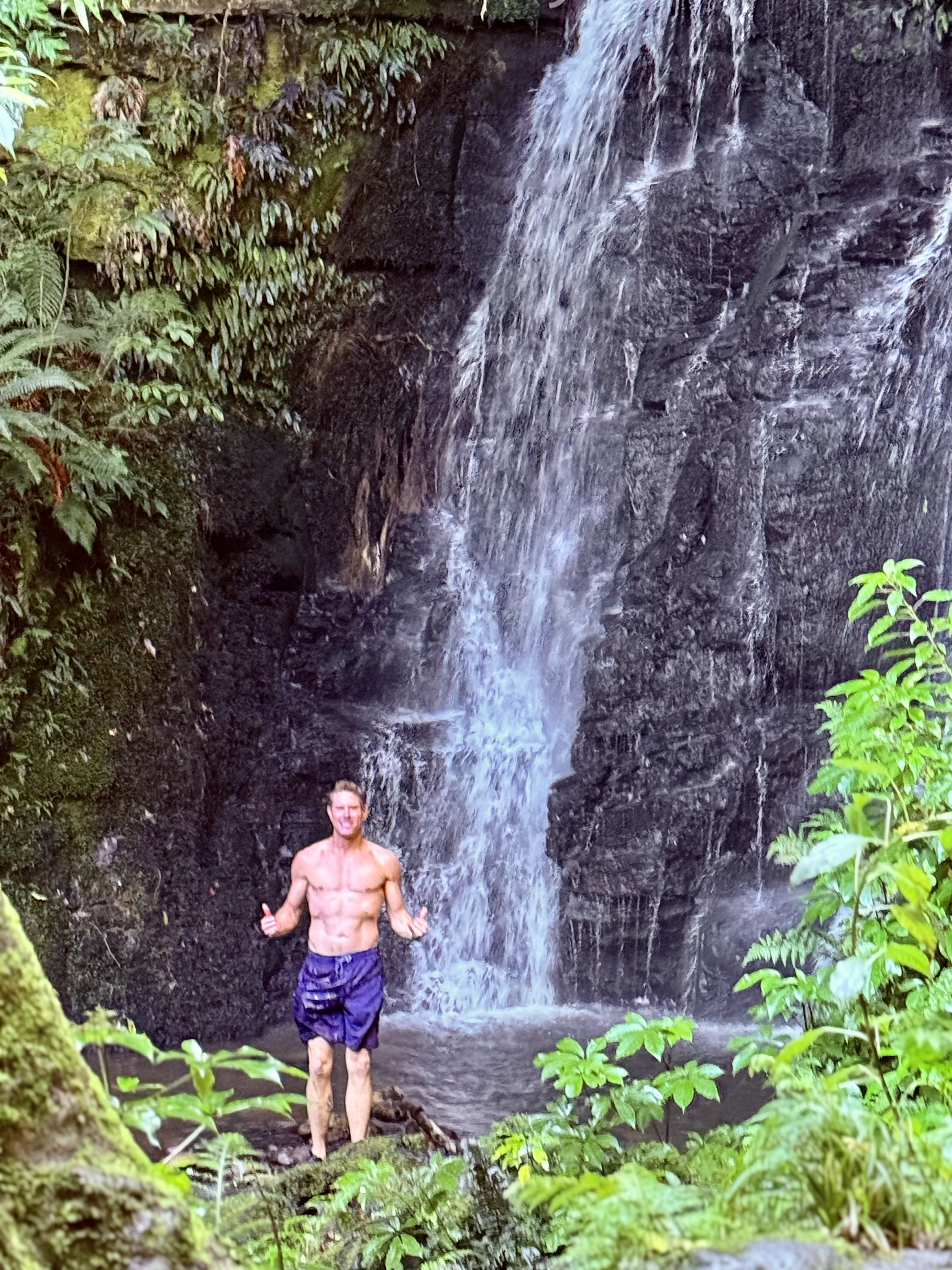 Jason Bitzer at waterfall